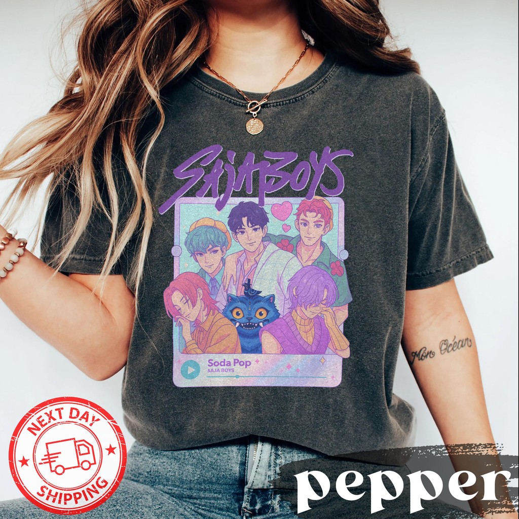 เสื้อ Kpop Saja เด็กชาย, เสื้อยืด Kpop Demon Hunters, Kpop Demon Hunters Merch, เสื้อ Kpop Demon Hun