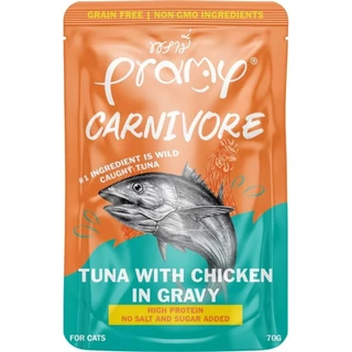 Pramy Carnivore เปียกแมว พรามี่ คาร์นิวอร์ กลูเตนฟรี GlutenFree เปียกแมว สูตรโปรตีน เนื้อสัตว์เน้นๆ