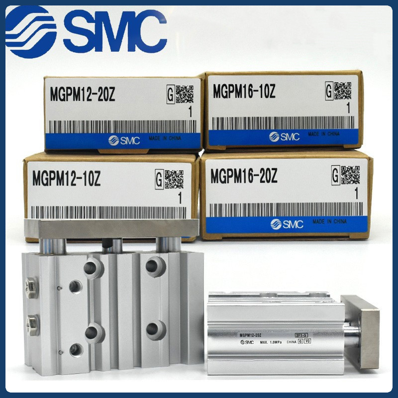 Smc กระบอกสามแกนใหม่เอี่ยมพร้อมสต็อก MGPM12 MGPM16 MGPM20 MGPM25 MGPM32-10 20 25 30 40 50 75 100 Z
