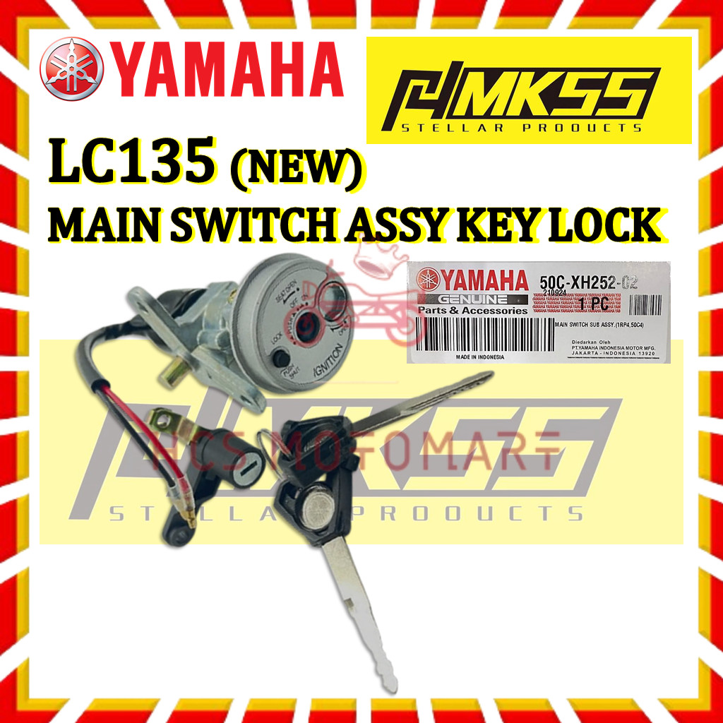 HCS YAMAHA LC135 ใหม่ V2 V3 V4 V5 V6 V7 ชุดสวิตช์หลัก SUISS RUMAH KUNCI ชุด 50C-XH252-02