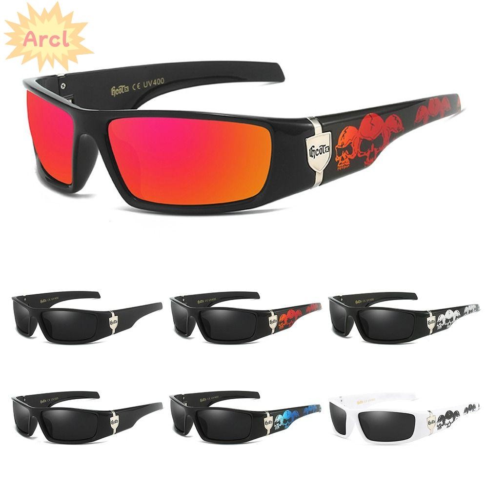 Arcl Hip-Hop Shades, Biker Gangster Style ขับรถขี่แว่นกันแดดโพลาไรซ์, Fashion Coast Wraparound Sun Glasses for Men