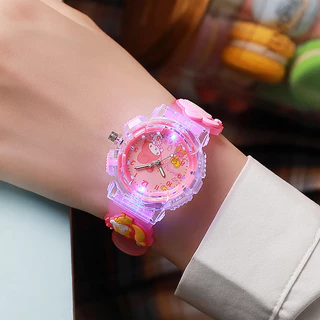 นาฬิกา 3D ไฟ LED สีสวย สายซิลิโคน สำหรับเด็กผู้หญิงน่ารักและปลอดภัย