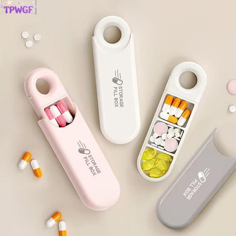 กล่องใส่ยา ทีพีดับบลิวเอฟ ที่ใส่ยาประจําวันที่ทนทานเครื่องจ่ายยาแบบพกพา 3 ช่อง