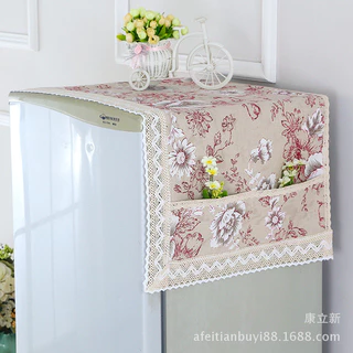 ผ้าคลุมกันฝุ่นตู้เย็น 1 ชิ้น กันฝุ่น พร้อมถุงเก็บ ผ้าตู้เย็น ทนทาน 55x120 ซม. ซักผ้าผ้าฝ้ายลินิน | ผ้าขนหนู