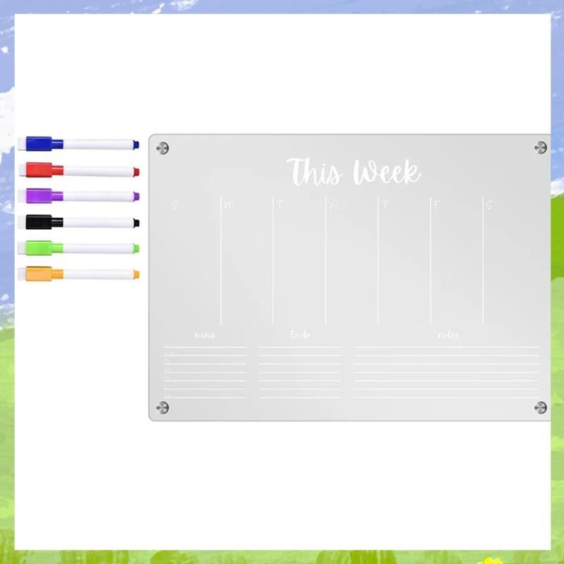 Planner Weekly Clear Magnetic Calendar Board Weekly Plan Notepad Magnetic ตู้เย็นสติกเกอร์, L-WEEK ต