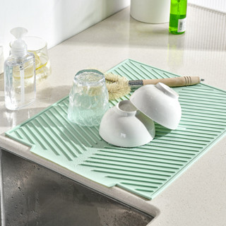 แผ่นซิลิโคนระบายน้ำ แผ่นรองจาน ฉนวนกันความร้อนและท่อระบายน้ำ…