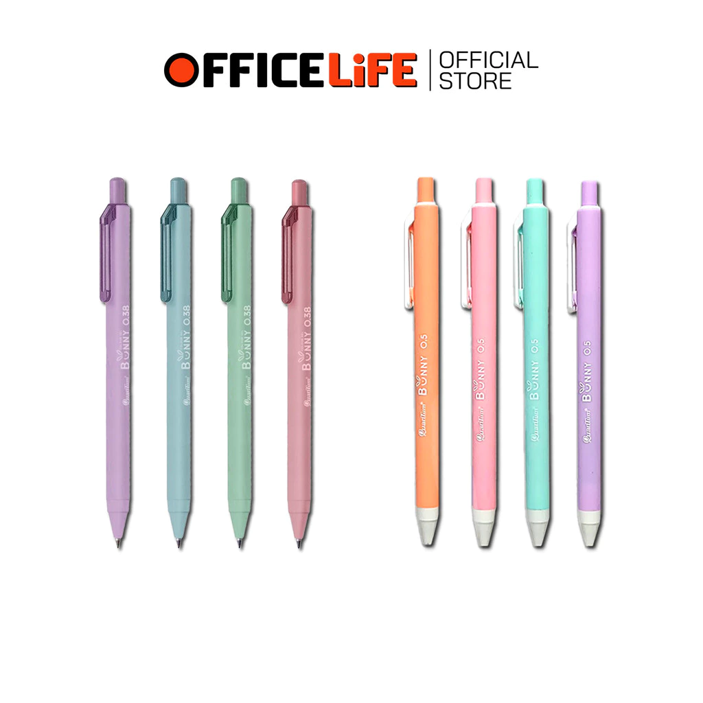 Quantum (ควอนตัม) ปากกาเจล รุ่น Bunny หัว 0.38 / 0.5 มม. หมึกน้ำเงิน (1 ด้าม / คละสี)
