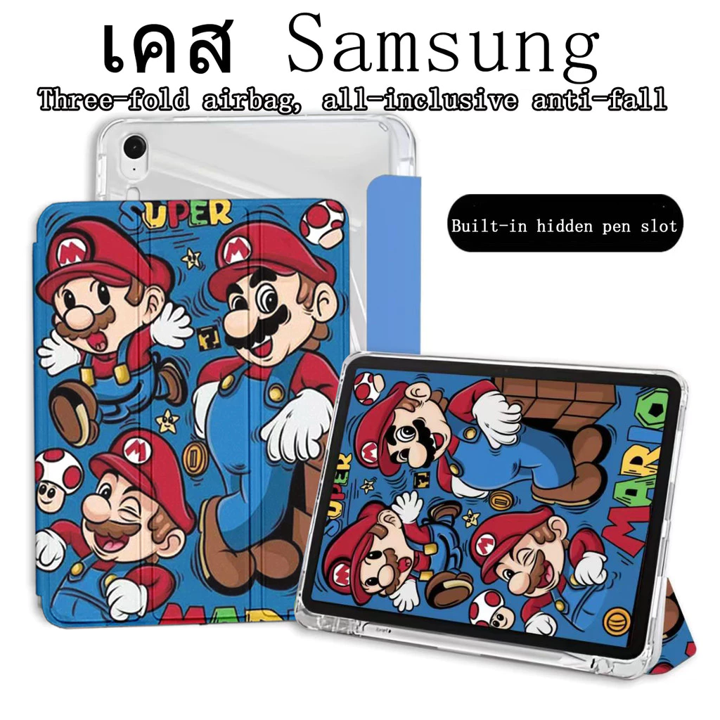 เคสฝาพับ ลายการ์ตูน For Samsung Galaxy Tab S6 lite/A7 lite A9 S9 FE A9Plus A8 S10 llite A11 S10FE มีช่องใส่ปากกา เคสกันก