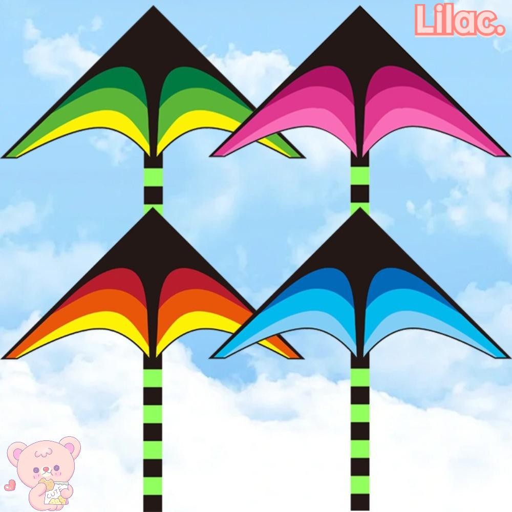 LILACC Delta Kites,หางยาว Easy to Fly Kid Adult Kite, ทนทานกับ 100M Kite Line ขนาดใหญ่ 1.1m Professional Wind Kites Family Trips