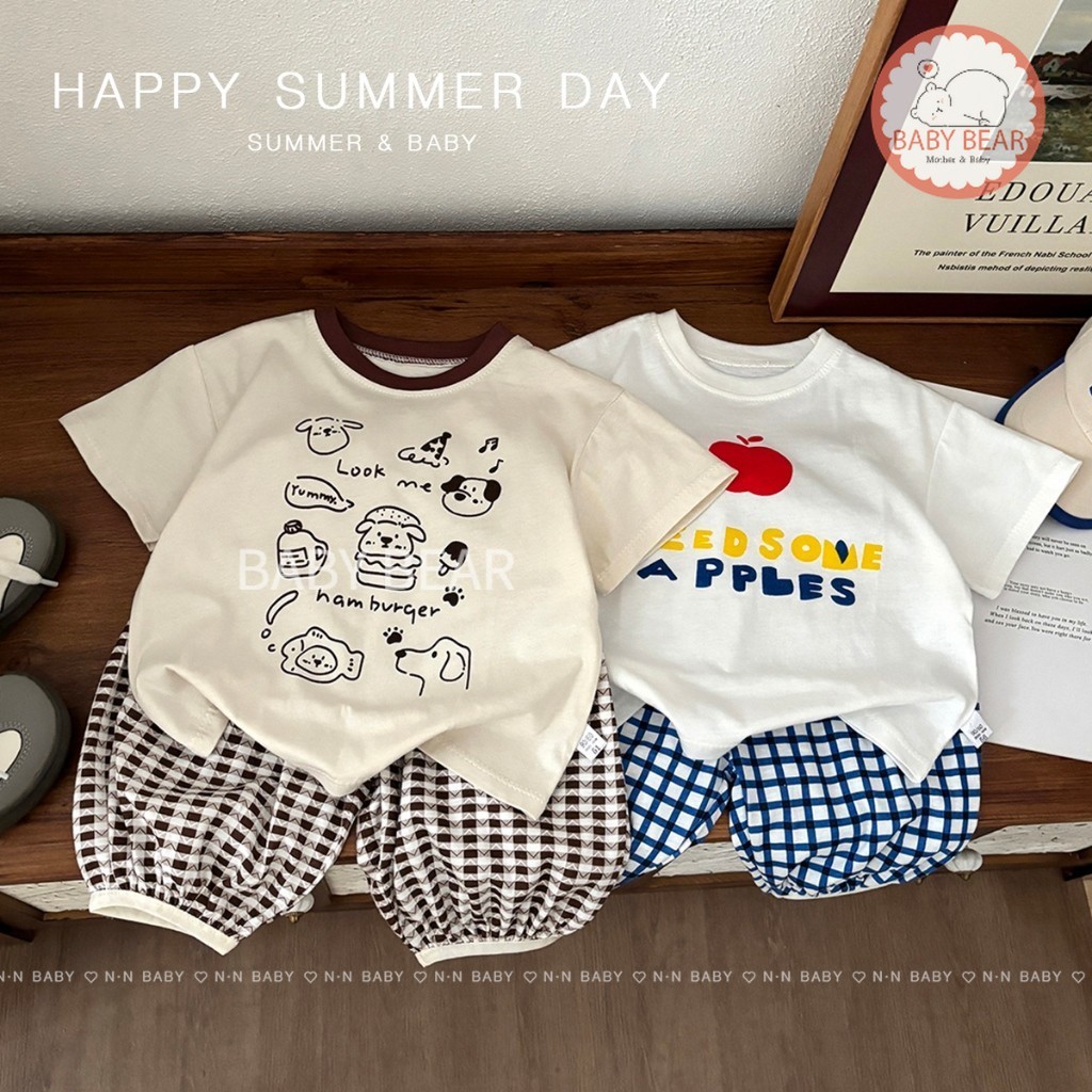 ชุดเซ็ตเด็ก เสื้อยืดเด็ก+กางเกง เสื้อยืดพิมพ์ลายลายการ์ตูน สำหรับเด็กผู้หญิง