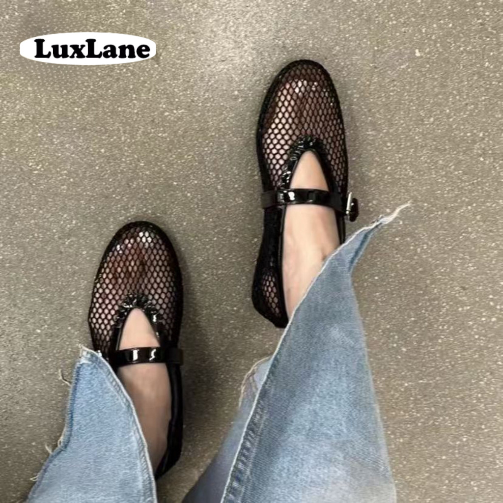 รองเท้าแมรี่เจนบัลเล่ต์สตรี แฟชั่นฤดูร้อนใหม่ สวมใส่สบาย ระบายอากาศดี รองเท้าตาข่ายเอ็กซ์พีอี