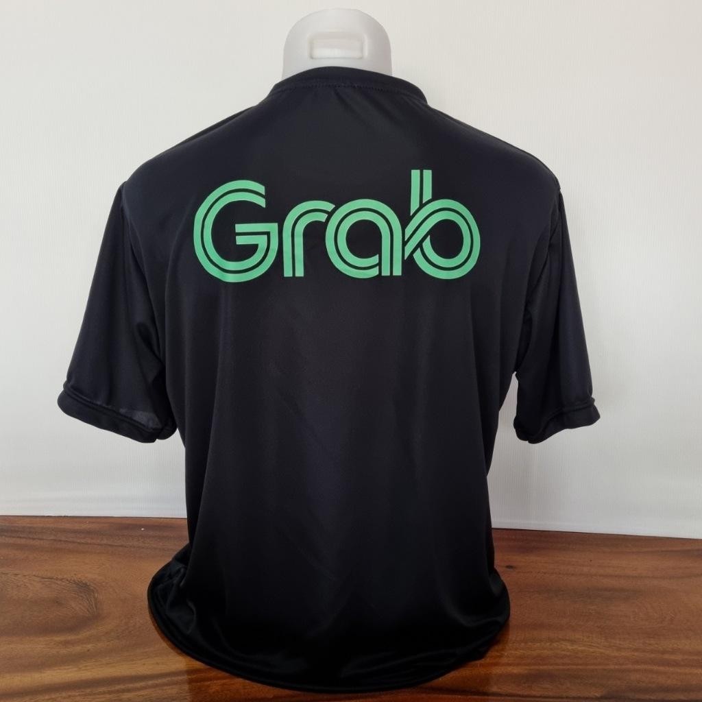 พร้อมส่ง! เสื้อลาย GRAB แกร็บ ผ้าไมโคร ใส่สบาย แห้งไว ระบายอากาศได้ดี