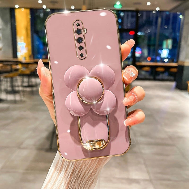 ปลอก OPPO Reno OPPO RENO 2 RENO 2F RENO2 F TPU 3D Windmill BracketBracketเคสโทรศัพท์UltraบางElectroplated Smooth Soft Case Shock proofฝาครอบกันชนเคสโทรศัพท์