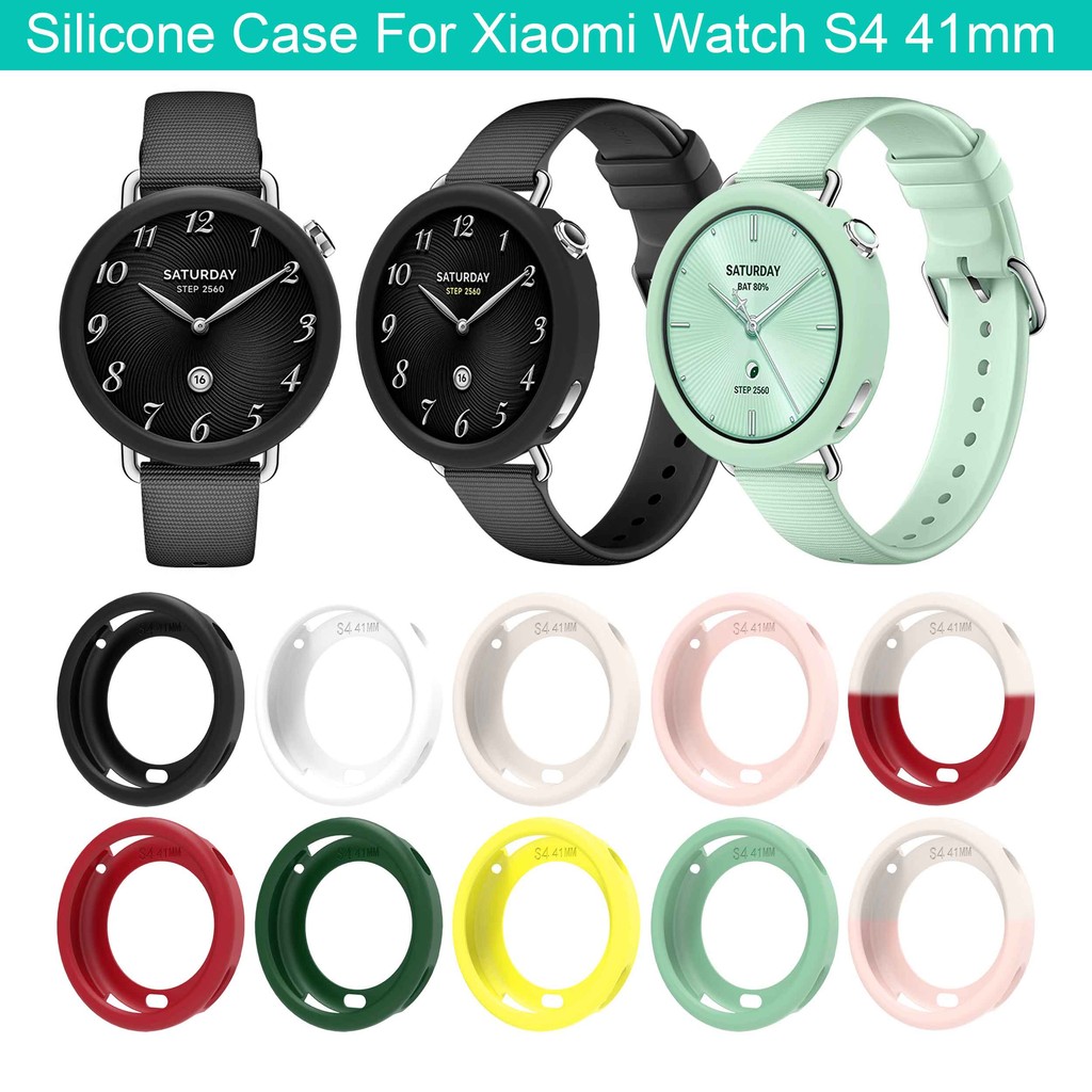 ซิลิโคนป้องกันกรณีสําหรับ Xiaomi Mi Watch S4 41 มม.กรอบกันชนเปลี่ยน Shell Smartwatch อุปกรณ์เสริม
