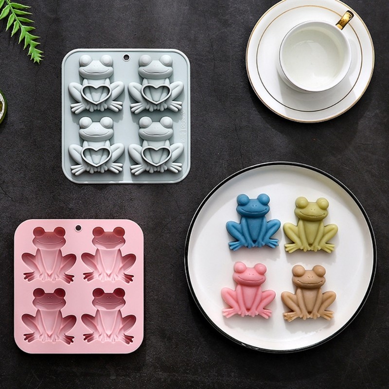 Stat 4 Cavities แม่พิมพ์ซิลิโคนรูปสัตว์สําหรับทําสบู่ทําแม่พิมพ์แม่พิมพ์ซิลิโคนสัตว์สําหรับอีพ็อกซี่