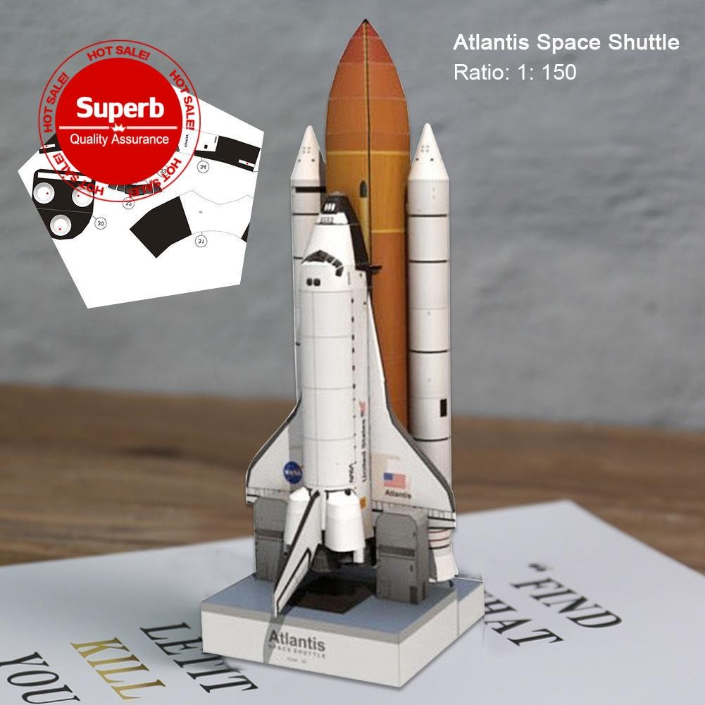 1:150 Space Shuttle Space Rocket รุ่น Diy 3d กระดาษการ์ดของเล่นก่อสร้าง O5f1