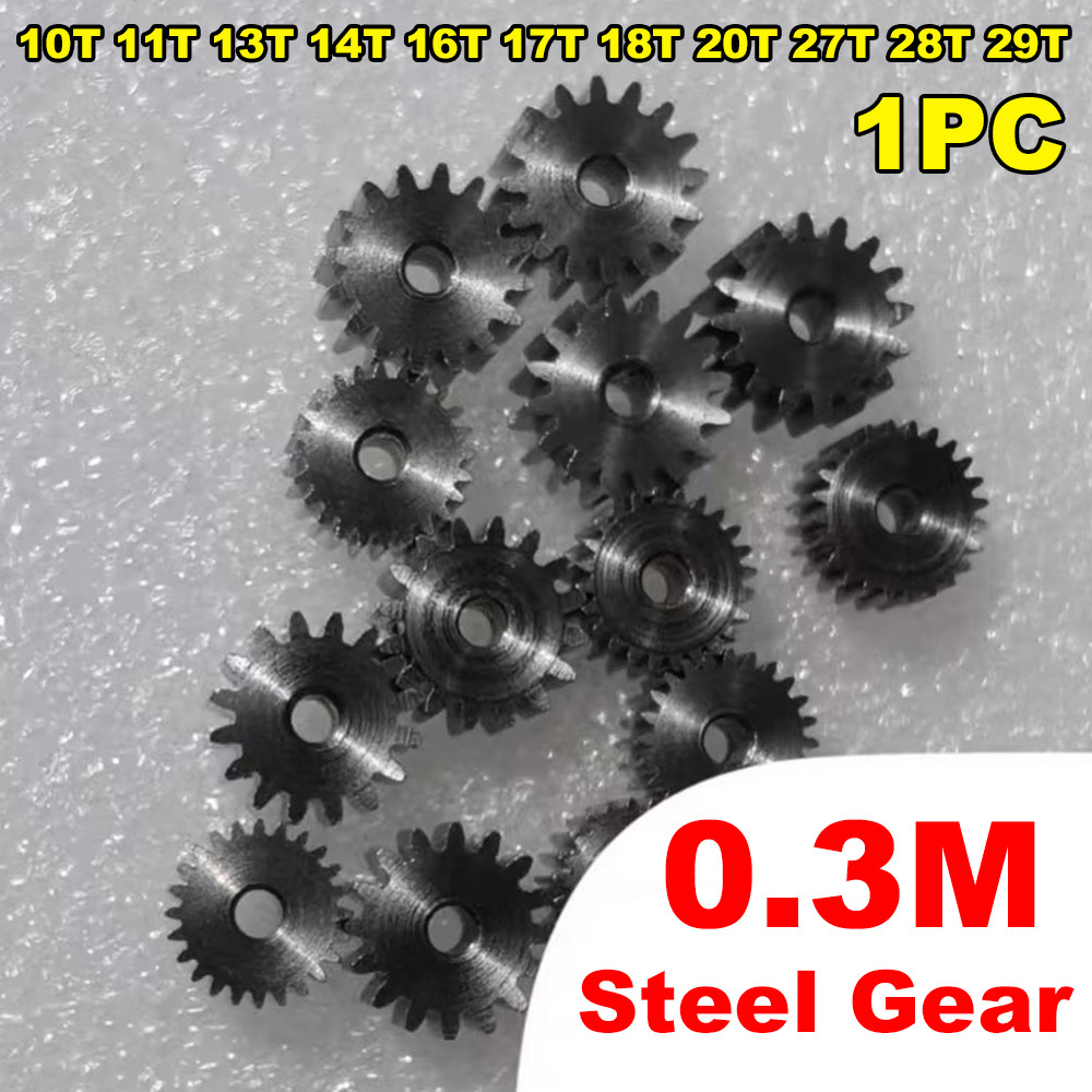 0.3M 0.3 Modulus เกียร์เหล็ก 10T 11T 13T 14T 16T 17T 18T 20T 27T 28T 29T ฟันเกียร์โลหะมอเตอร์ Gearwheel เกียร์