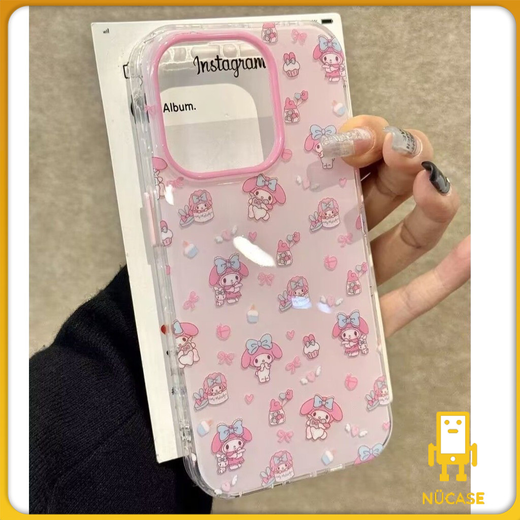การ์ตูนคิตตี้แมวเมโลดี้โบว์น่ารักกราฟิติ เคส IPhone 11 15 13 14 16 12 Pro Max 7Plus 8 X XR 6 15 16 14 Plus XS Max SE