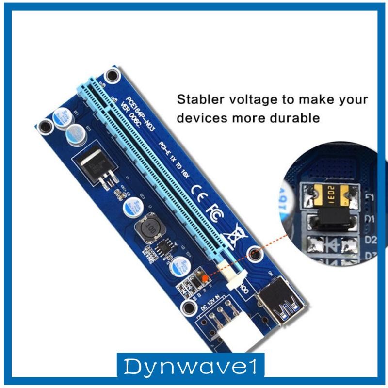 [Dynwave1] 6 Pin 1X X Enhanced Powered Riser Adapter Card & USB 3.0 Extension Cable Power Cable Rise
