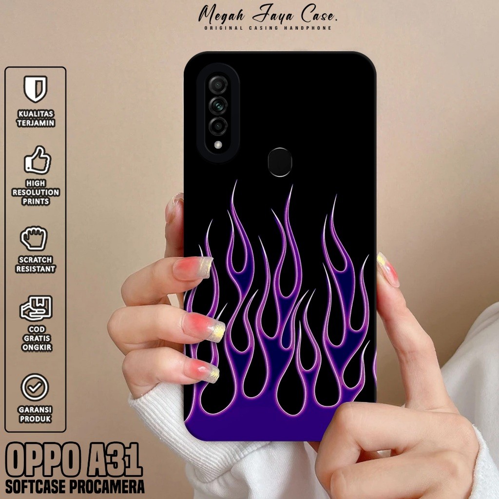HP Oppo A31 เคสมือถือ Softcase - เคส Oppo A31 FIRE Motif - เคส Oppo A31 - ซิลิโคนมือถือ - เคสมือถือน