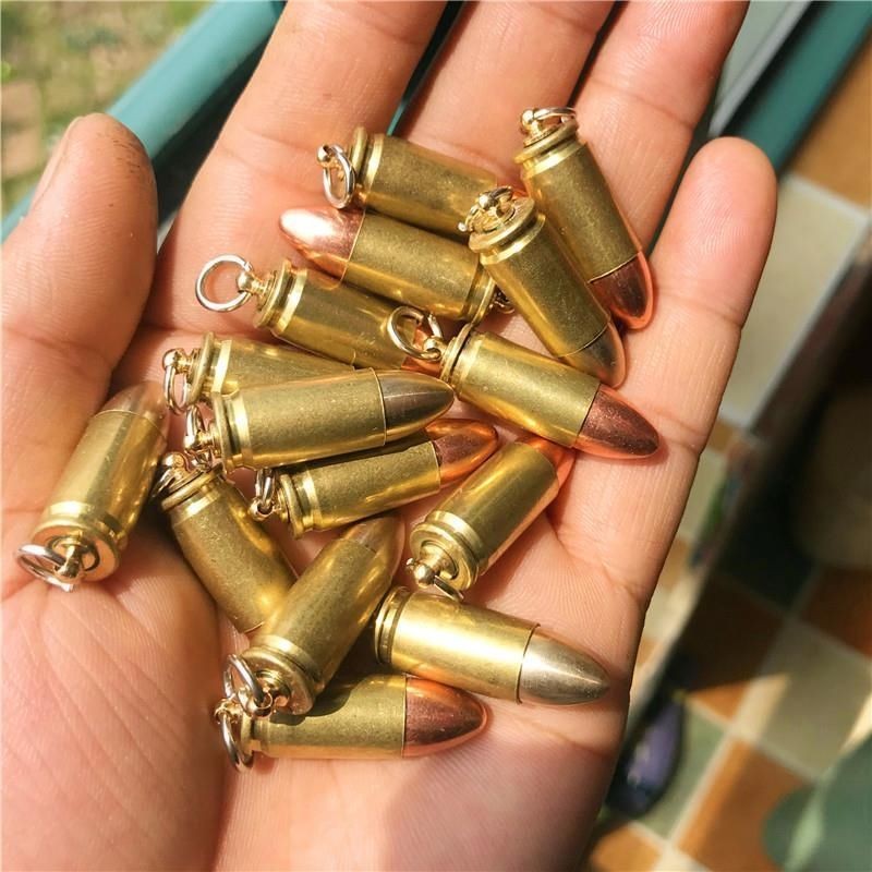 อุปกรณ์เสริมสำหรับแหวนคีย์และแฮงด์เพลนเนอร์เปลือกกระสุนทองแดง 9 มม. / วัตถุประดับ DIY ผลงานศิลปะทองเหลือง - รูปที่ 6