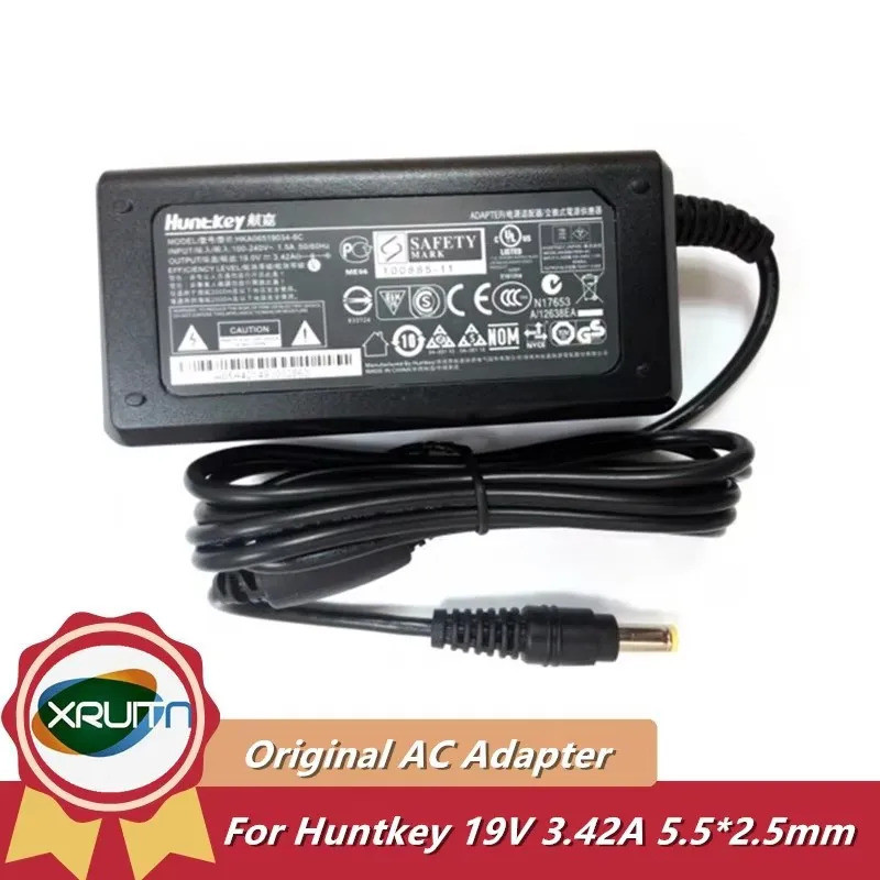 ของแท้ Huntkey 19V 3.42A 5.5*2.5mm AC Adapter Charger HKA06519034-6J HKA06519034-6C HKA06519034-6K 6