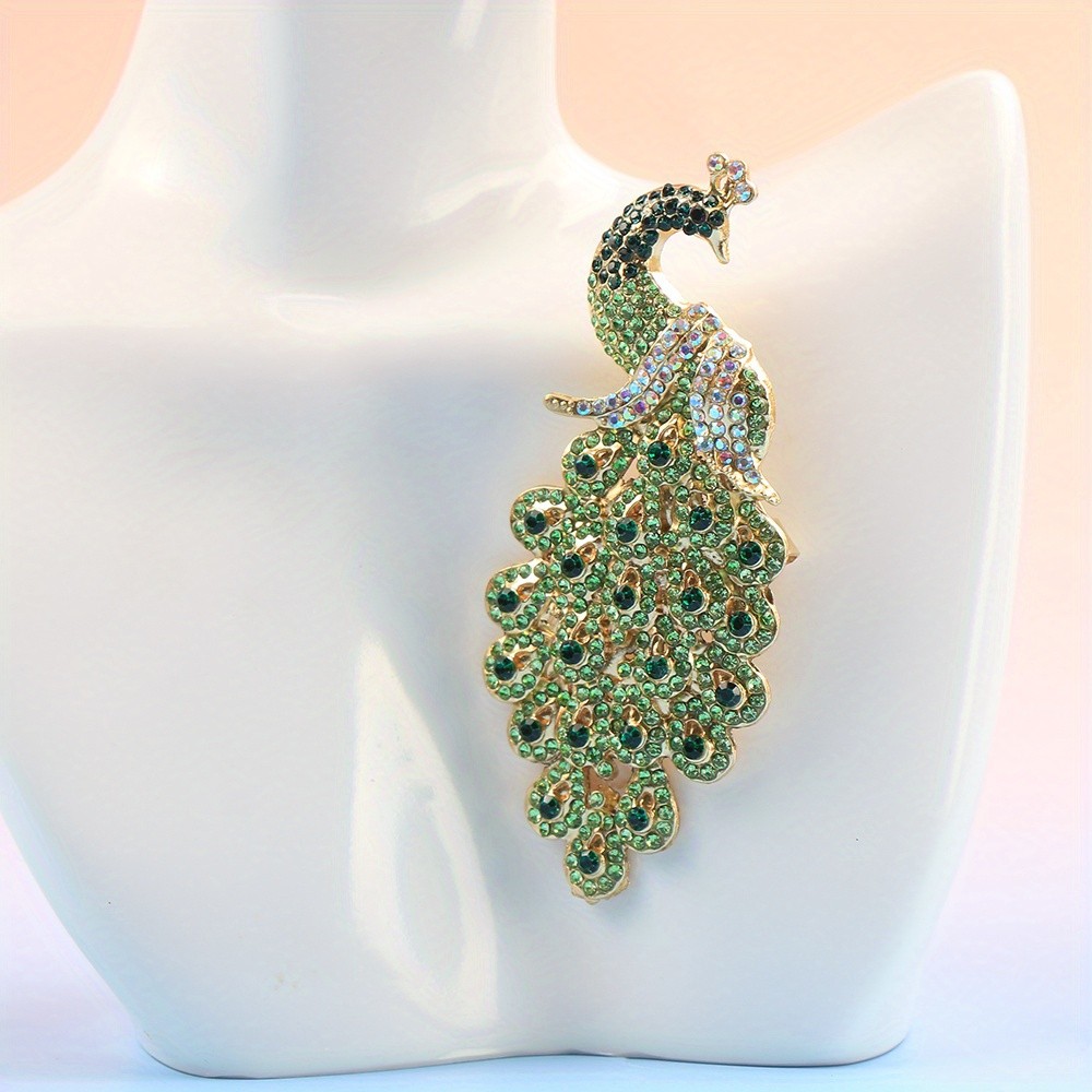 เข็มกลัดนกยูงสีเขียว ดีไซน์สร้างสรรค์ สำหรับเสื้อยกทรงและสไตล์ต่างๆ