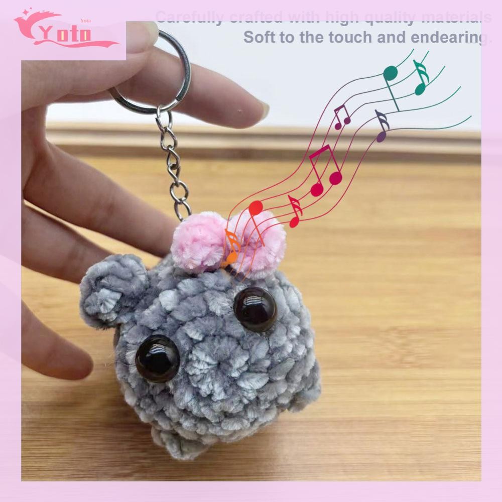 [Yotable.th] Sad Hamster Meme Sound Music Plush ของเล่นน่ารัก Sad Hamster Meme พวงกุญแจโครเชต์ Plush