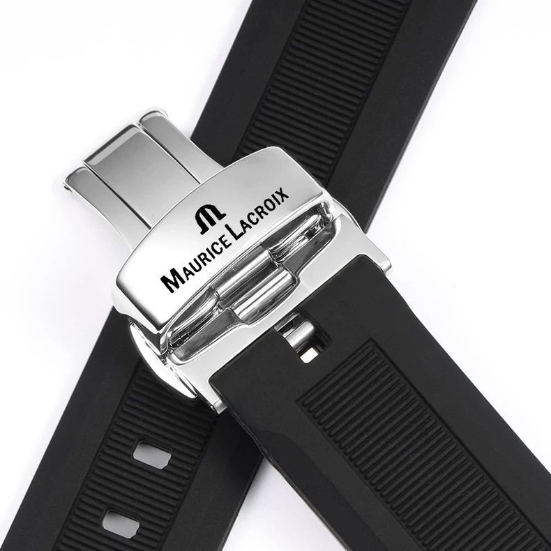 เหมาะสําหรับ Maurice Lacroix ยางซิลิโคนสายนาฬิกาทดแทน Elegant/Bentao/Craftsmanship Series ผู้ชายและผ