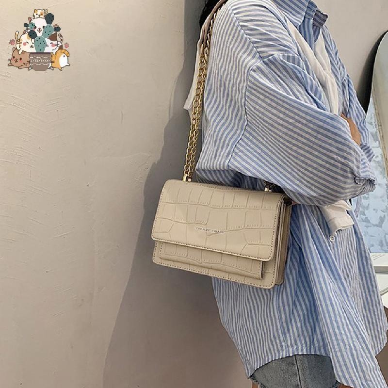 กระเป๋าสะพายโซ่ Axillary Chic ฝรั่งเศสพร้อมวัสดุหนัง PU