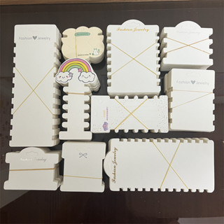 100 ชิ้นกระดาษคราฟท์บรรจุการ์ดสําหรับ DIYJewelry การ์ดแถบคาด…