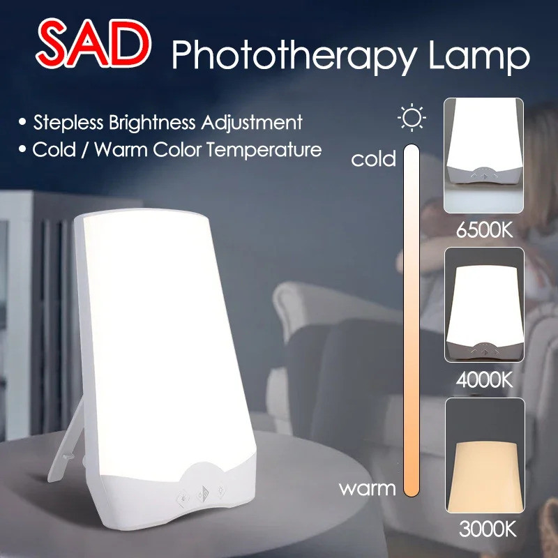 SAD LED Phototherapy Light Bionic-Daylight Affective Disorder โคมไฟบรรเทา Listless Fatigued Therapy Night Light Stepless Dimming