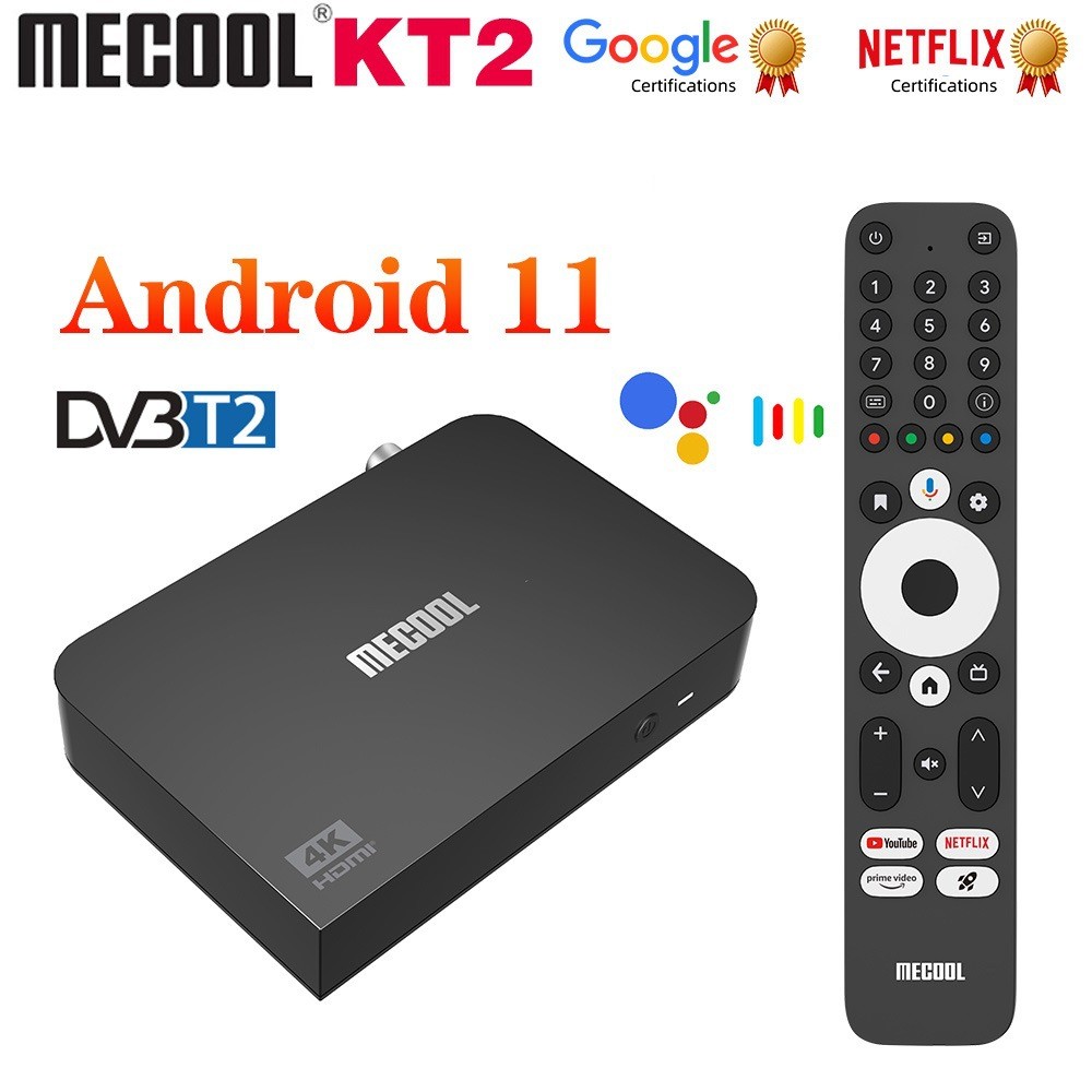Mecool KT2 DVB-T2 Google Netflix ได้รับการรับรอง Amlogic S905Y4-B