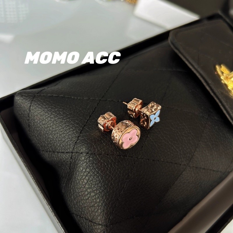 [miaom] Rose Gold Drip Glaze Old Flowerไม่สมมาตร AB รุ่น High-End Temperament ต่างหู 2026 สไตล์ใหม่ All-Match Design ต่างหู