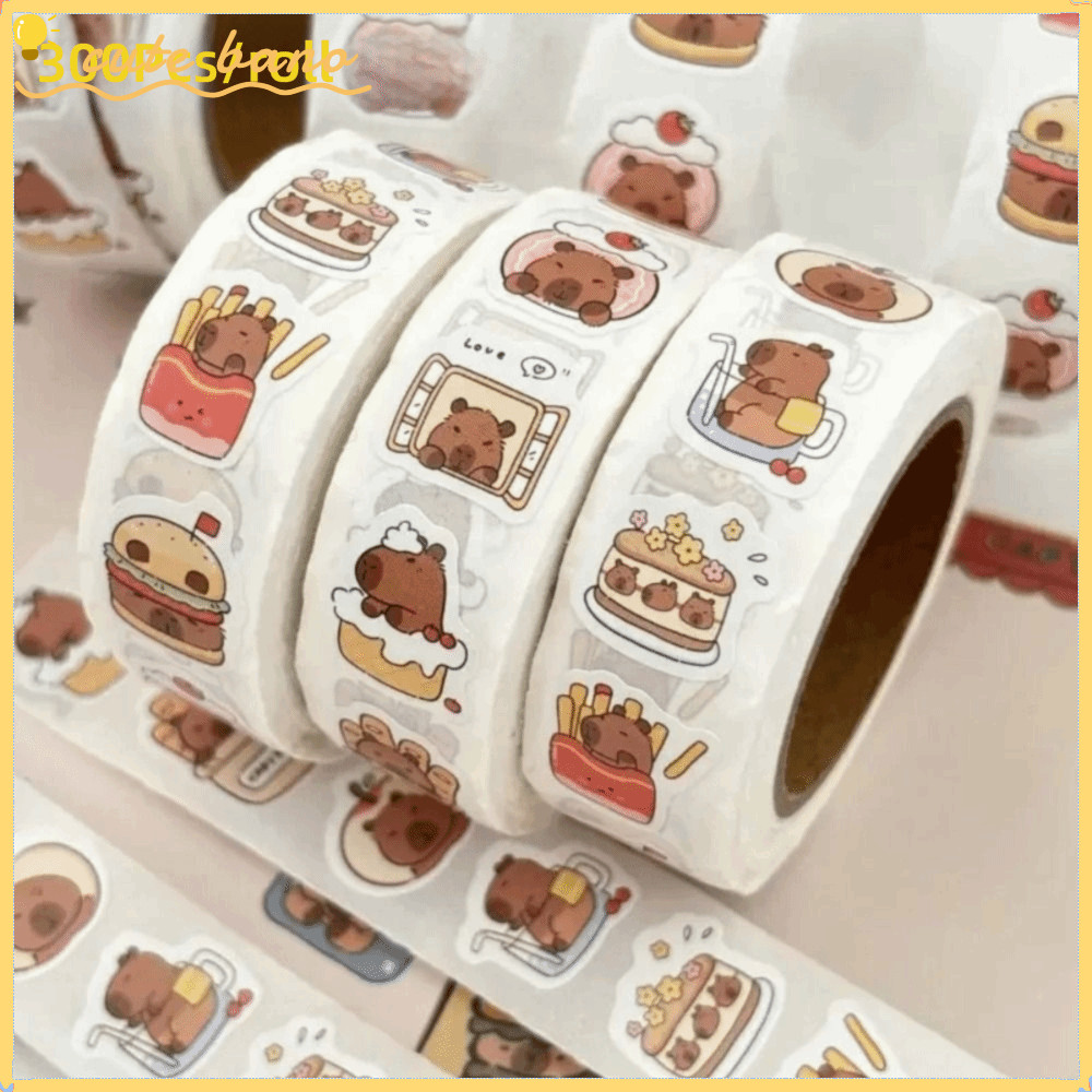 Bano1 500 ชิ้น Capybara สติกเกอร์,สร้างแรงบันดาลใจกันน้ํา Self-Adhesive Decals, Creative PVC ปิดผนึกสติกเกอร์หมายเหตุ