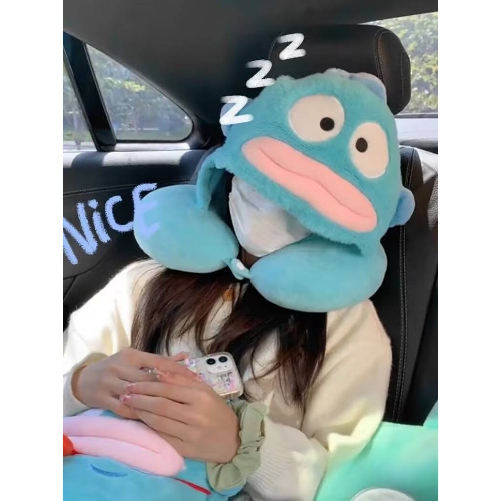 Cute Mermaid Handton Ugly Fish Plush Toy Hooded U-Shaped Neck Pillow Travel Portable Travel Plane Shading Couple agCd