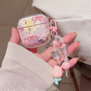 สําหรับ Huawei FreeBuds SE 2/SE 3 เคส Case เคสหูฟังบุคลิกภาพน่ารักใหม่ KT Cat Shell Star รูปแบบดอกไม้