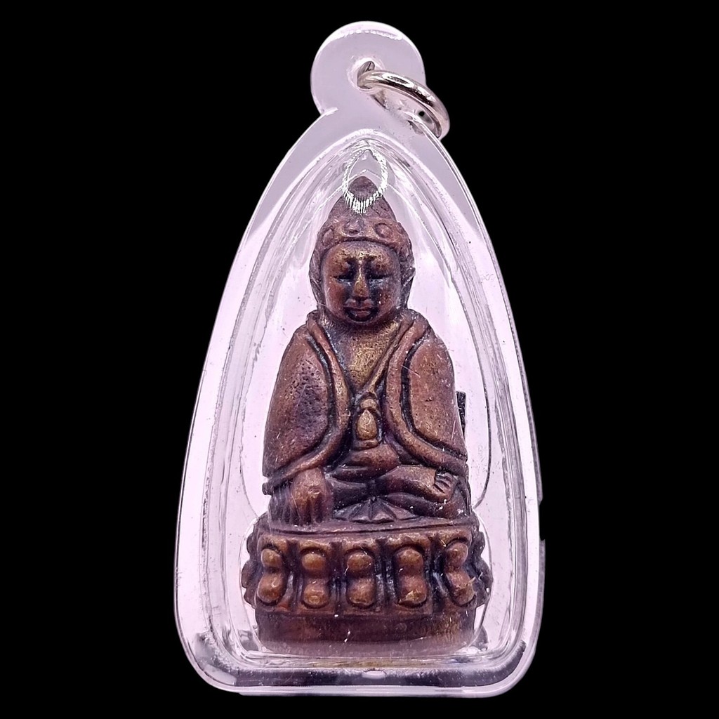 K523 พระกริ่ง ปวเรศ พิมพ์ ห่มคลุม เนื้อทองแดง ปี 68 ขนาด 2.5x6.0 กรอบพระ พลาสติกกันน้ำ