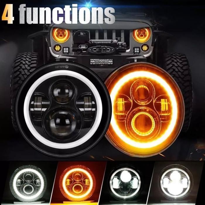 PROJECTOR Spider 7 นิ้ว 13 LED ไฟหน้าโคมไฟ LED 73W ตัดไกลใกล้ Jimny Katana Jeep FJ40 Wrangler รถ Day