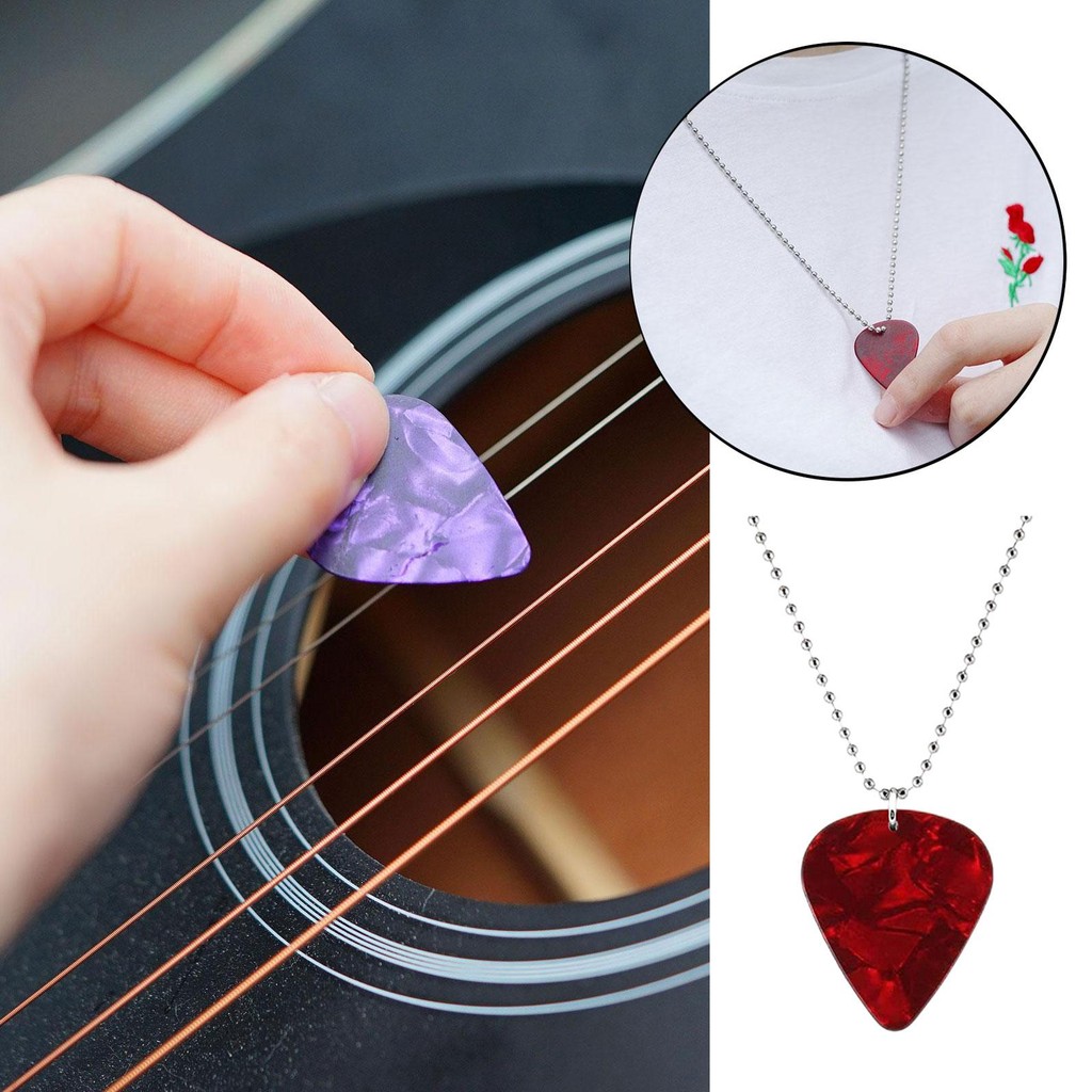 สร้อยคอกีตาร์ Pick โลหะกีตาร์ Pick Bass Instrument อุปกรณ์เสริม V9w4