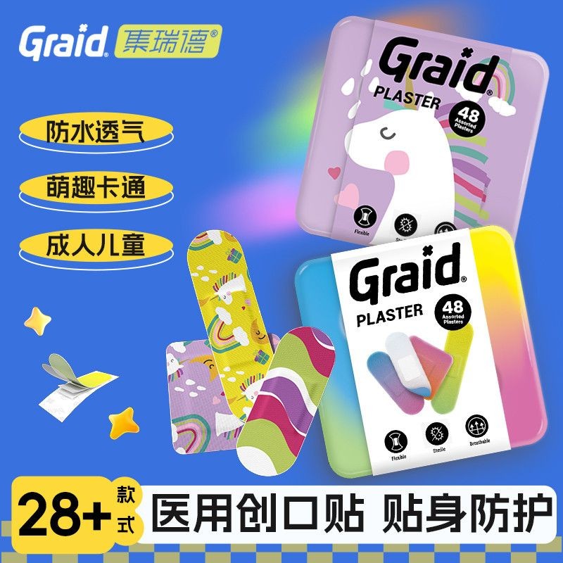 Jiruide Band-Aid กันน้ํา Breathable น่ารักเด็กทางการแพทย์ Wound Hemostatic Band-Aid การ์ตูน Anti-Abr