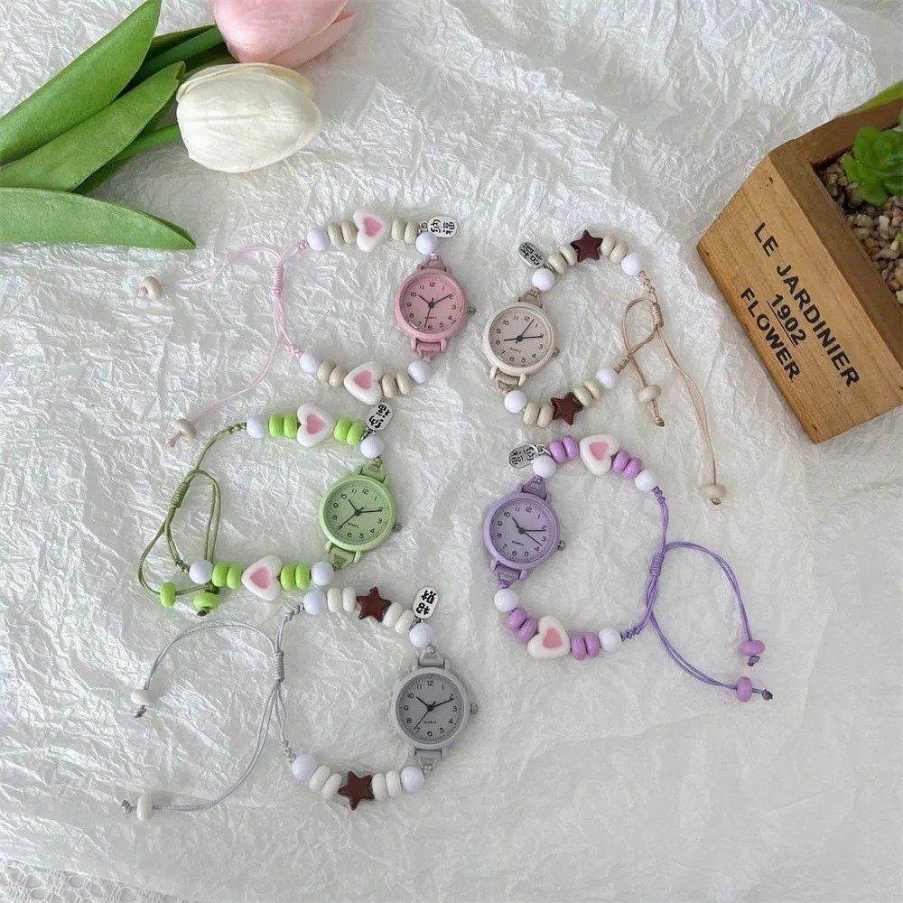 Small Fresh High-Appearance Japanese Style Color Matching Watch Female Simple Beaded Dopamine Studen