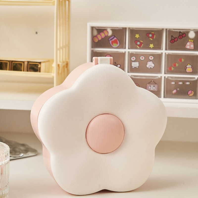 NEW กล่องเก็บเครื่องสำอางรูปดอกไม้ พร้อมกระจกแต่งหน้า ความจุใหญ่ ป้องกันฝุ่น พกพาสะดวก - รูปที่ 4