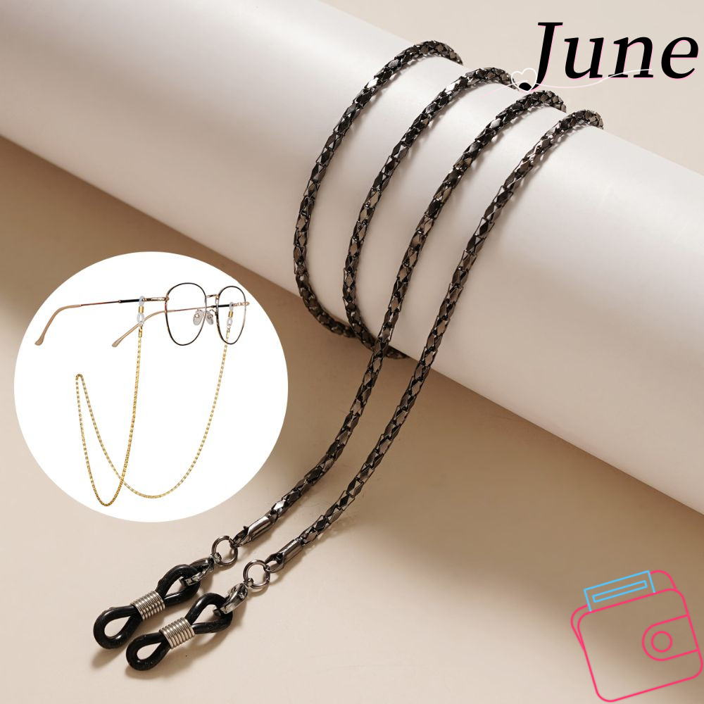 สายคล้องแว่นตาโลหะประดับเพชรลูกปัดสไตล์พังก์ กันลื่น สําหรับคล้องแว่นหรือแว่นกันแดด