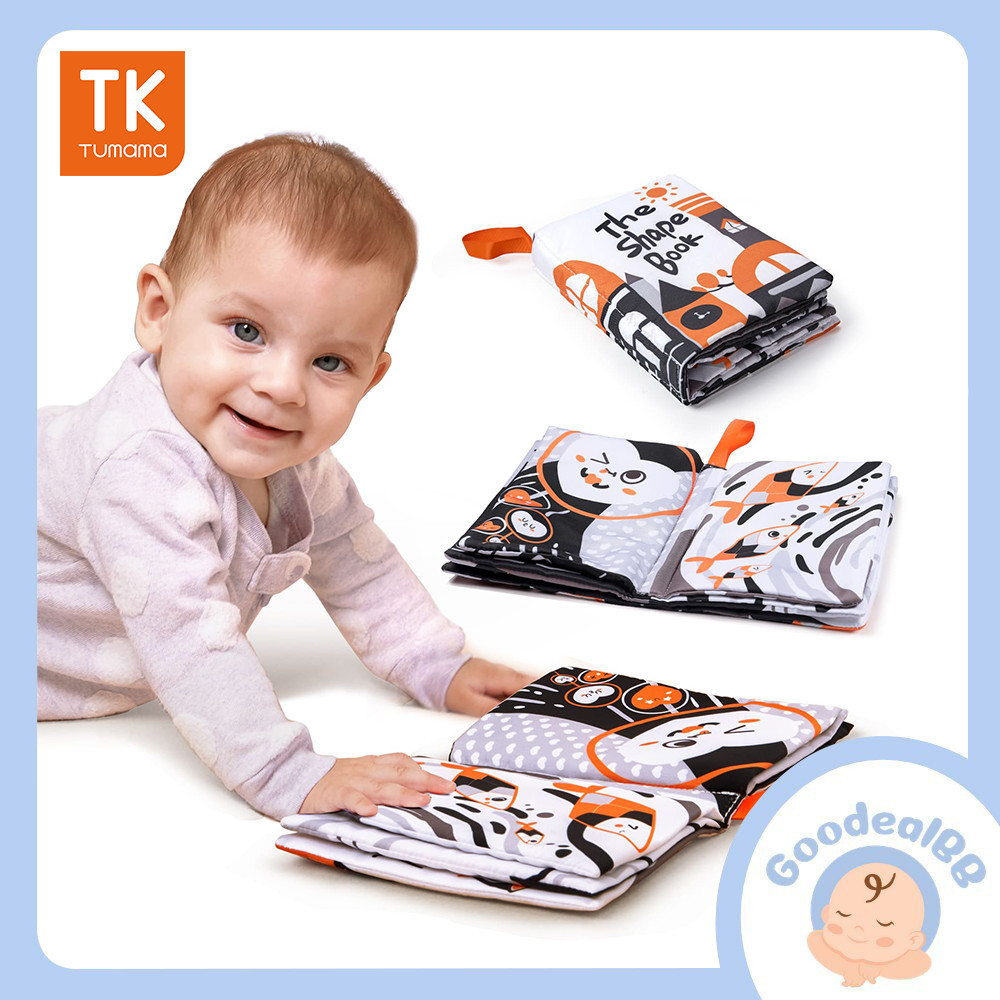 Tumama Kids My First Baby Soft Fabric Busy Book Early Learning หนังสือกิจกรรมสีดําและสีขาวของเล่น