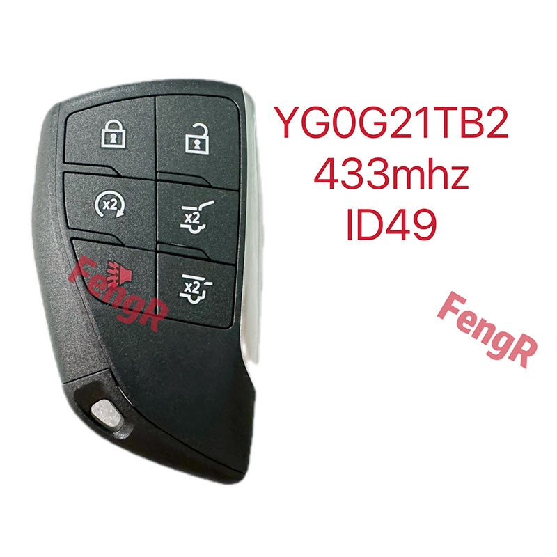 适用于GMC 雪佛兰6键智能遥控汽车钥匙49芯片433频率YG0G21TB2