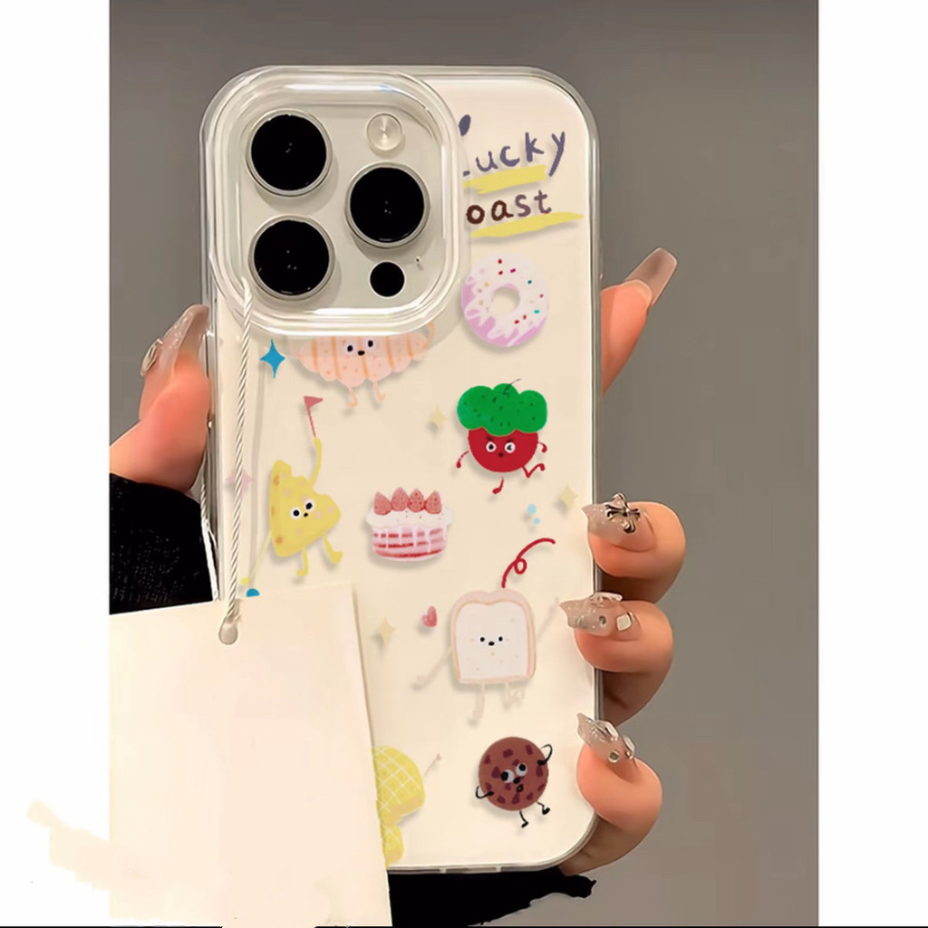 การแสดงออกของขนมหวานเหมาะสําหรับเคสโทรศัพท์ Apple 16/15/14promax 12/11 Creative xr/xs กันกระแทก 7plu