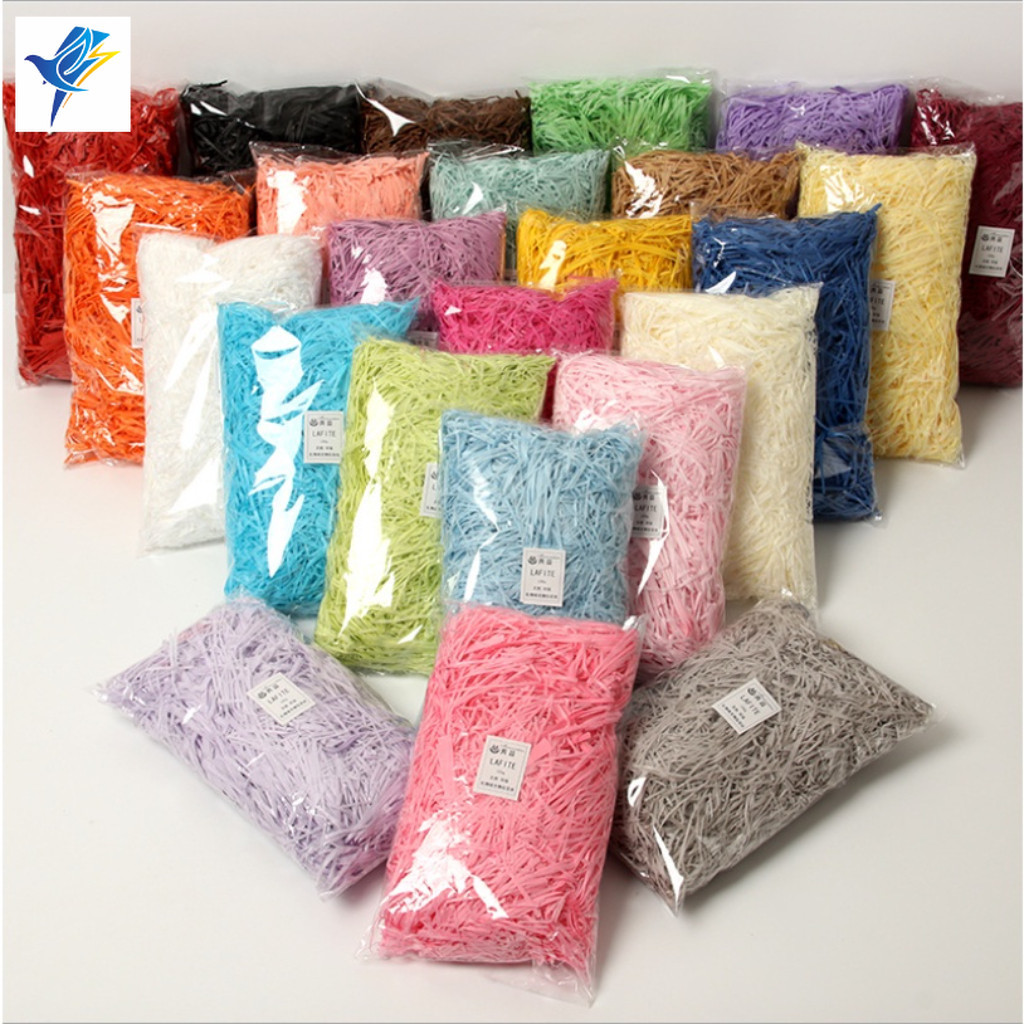 ราเฟีย วัสดุบรรจุภัณฑ์กล่องของขวัญ DIY สีสันสดใส ขนาด 100 กรัม เหมาะสำหรับตกแต่งงานปาร์ตี้คริสต์มาสและวันวาเลนไทน์