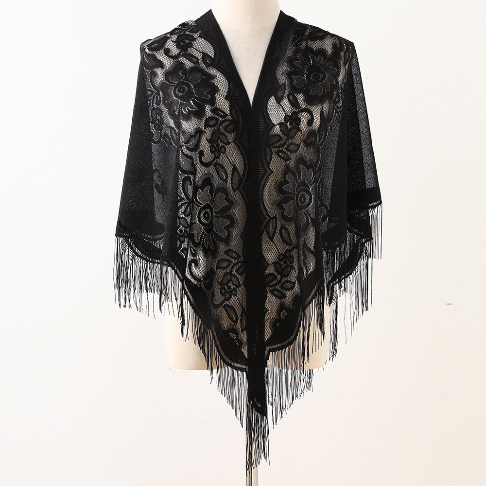 ลูกไม้ทรงสามเหลี่ยมหัวปกคลุมสำหรับสุภาพสตรี พันคอแฟชั่นจากกอซ พร้อมขายส่ง MSL321