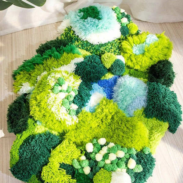 ไหมพรม 5ply ไหมพรม 4ply ไหมพรม 8ply พรมมอสป่าทําเองแพคเกจวัสดุขนสัตว์โฮมเมดผ้าห่มถักผ้าห่มโครเชต์โซฟ